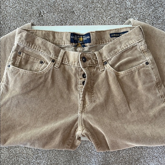 LUCKY Brand Beige Corduroy Pants 31x32 221 Original Straight Leg - Picture 2 of 6